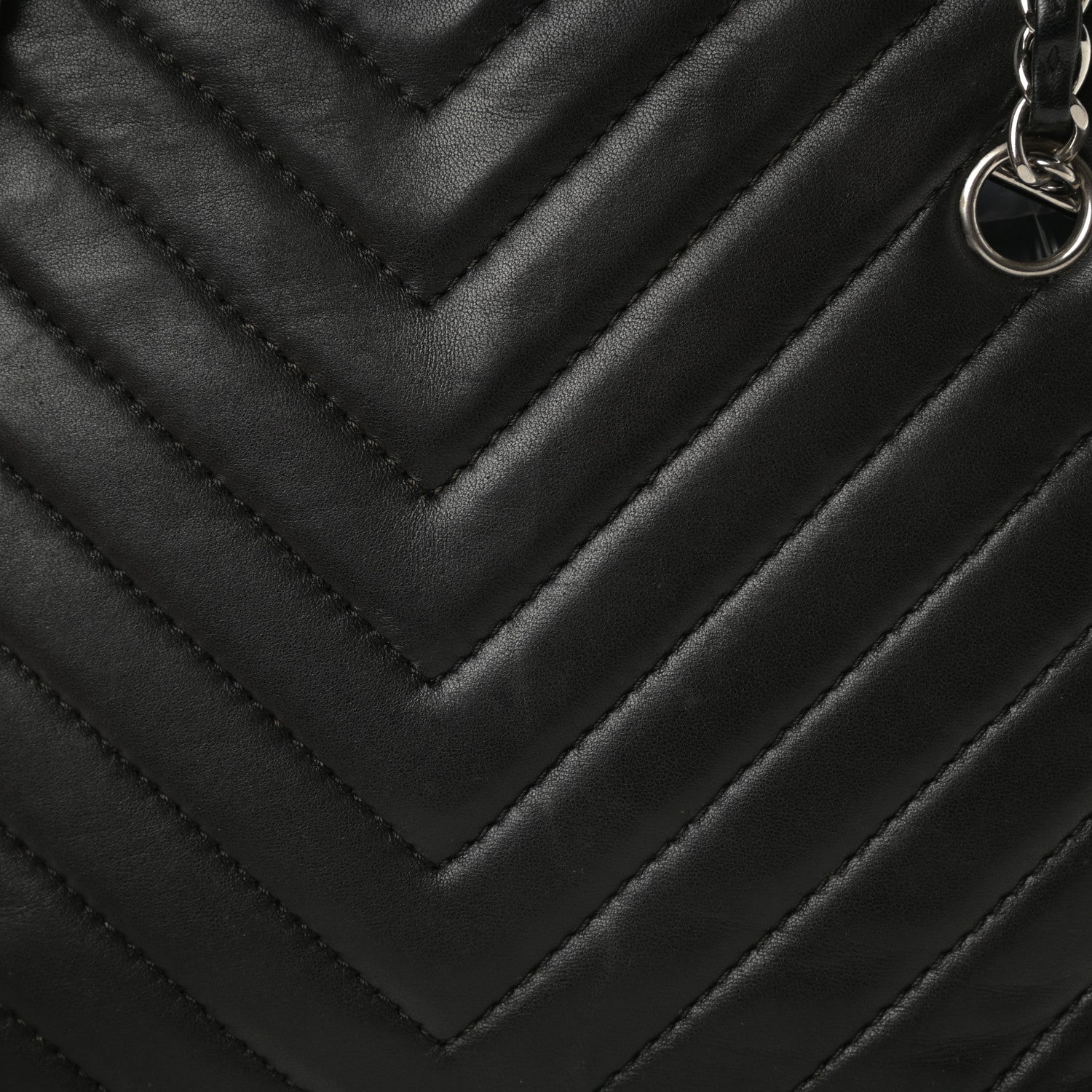 Chanel Lambskin Chevron Quilted Shoulder Bag Black 14 of 14