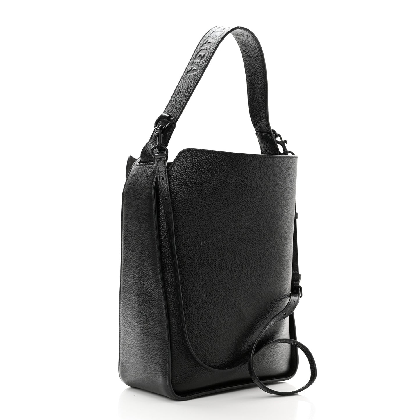 Calfskin Logo Embossed Small Tool 2.0 North-South Tote Black