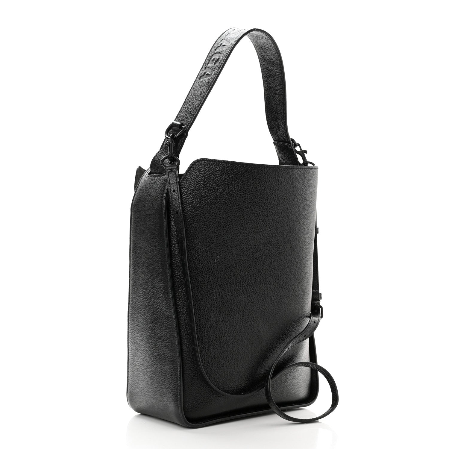 Balenciaga Calfskin Logo Embossed Small Tool 2.0 North-South Tote Black 3 of 11