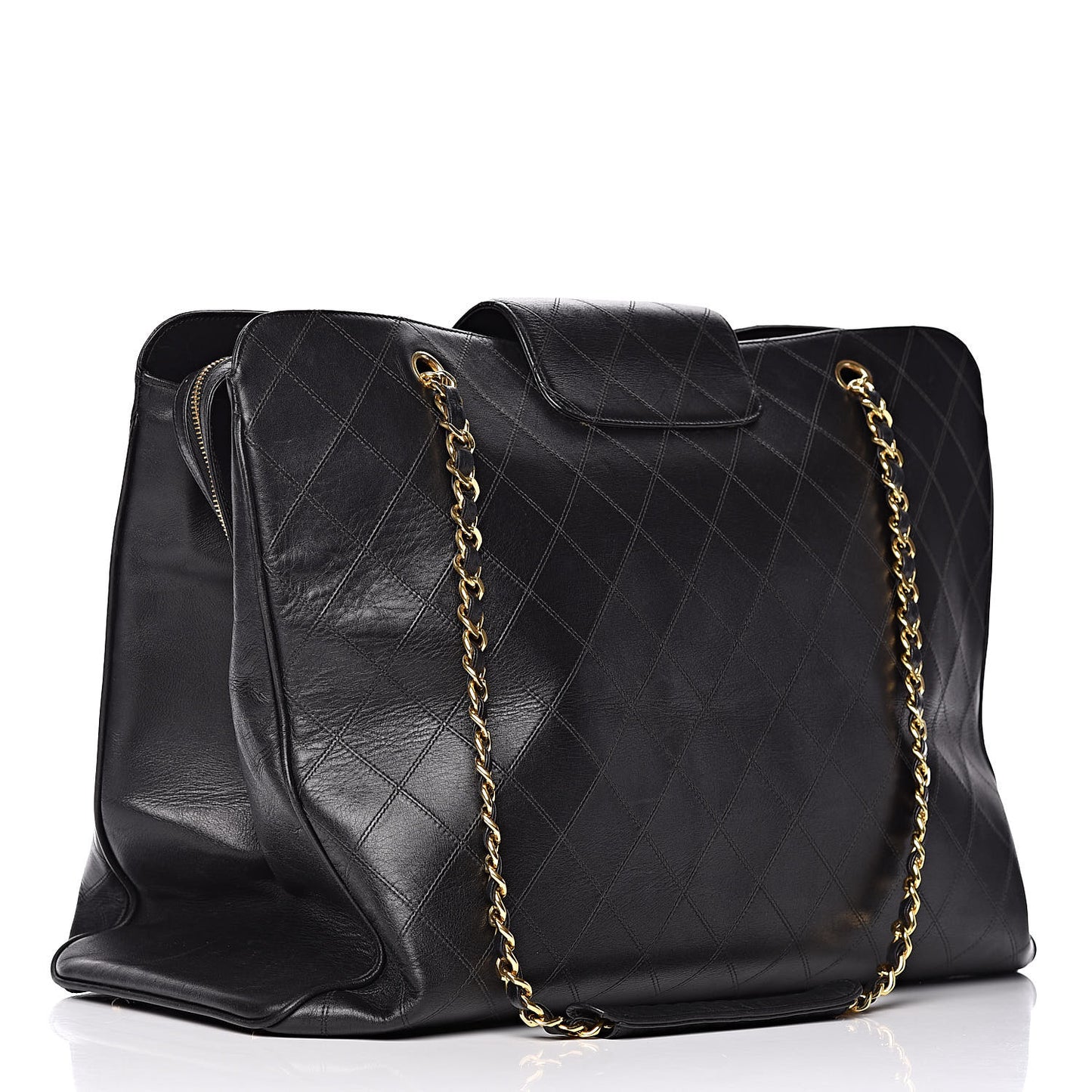 Calfskin Stitched XL Weekender Black
