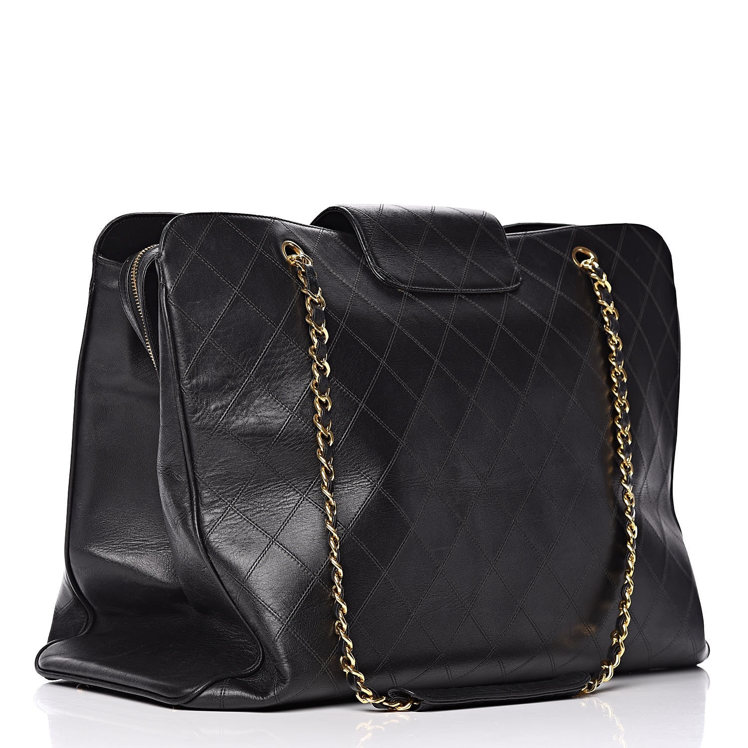 Chanel Calfskin Stitched XL Weekender Black 3 of 25
