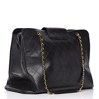 Chanel Calfskin Stitched XL Weekender Black 3 of 25