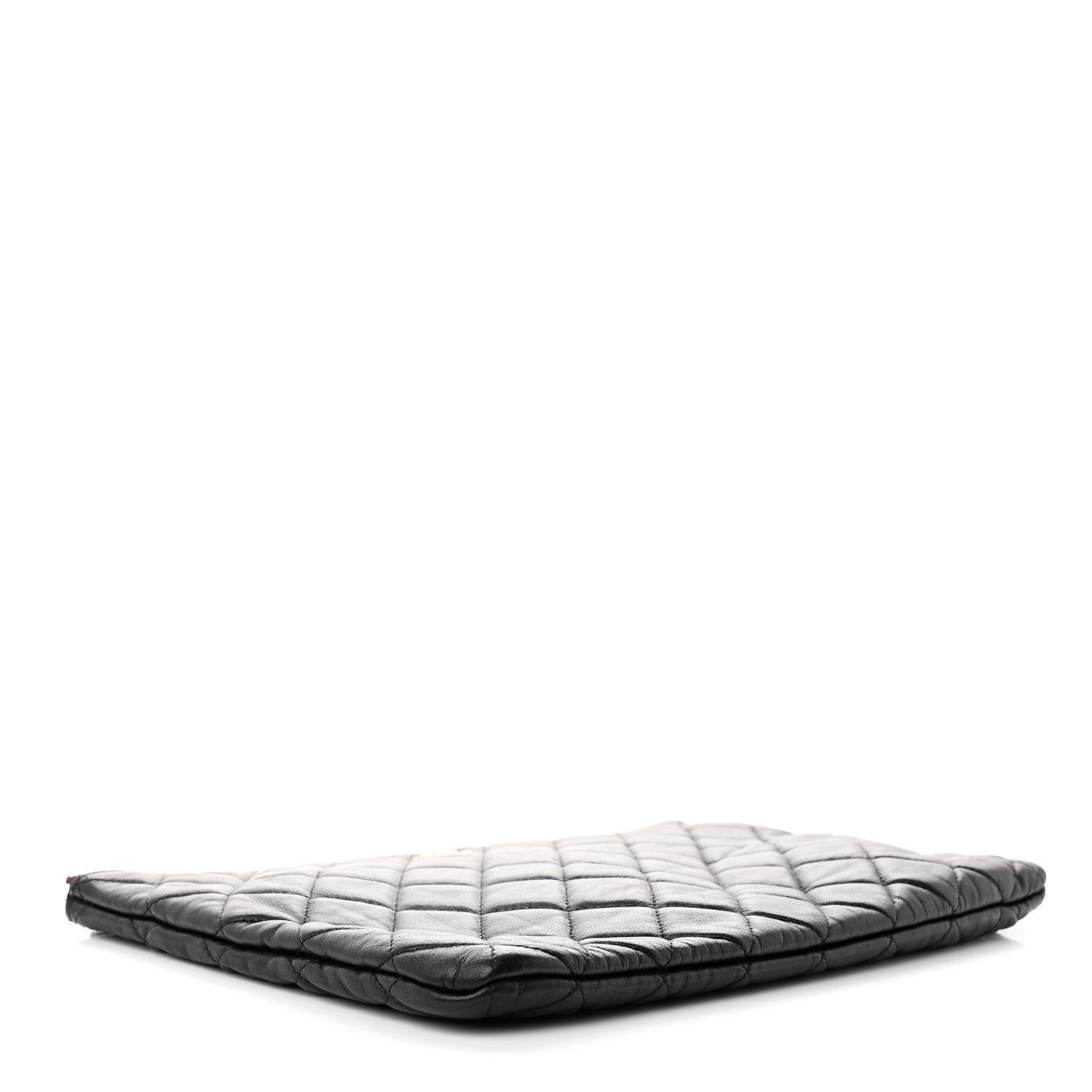 Chanel Lambskin Quilted Medium Cosmetic Case Black 4 of 8