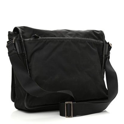 Prada Tessuto Nylon Saffiano Logo Messenger Bag Black 3 of 11