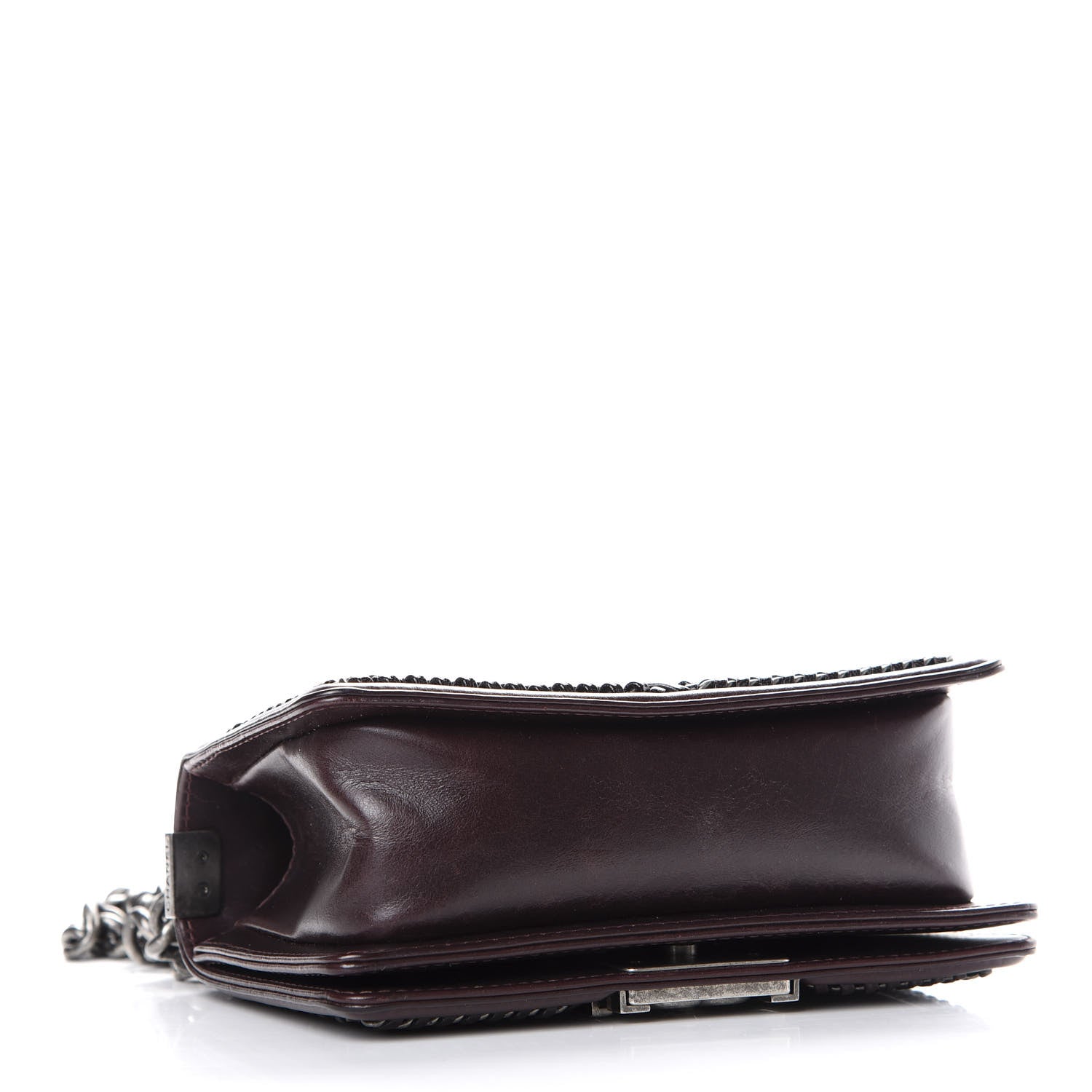 Chanel Goatskin Quilted Small Boy Handle Flap Burgundy 3 of 10
