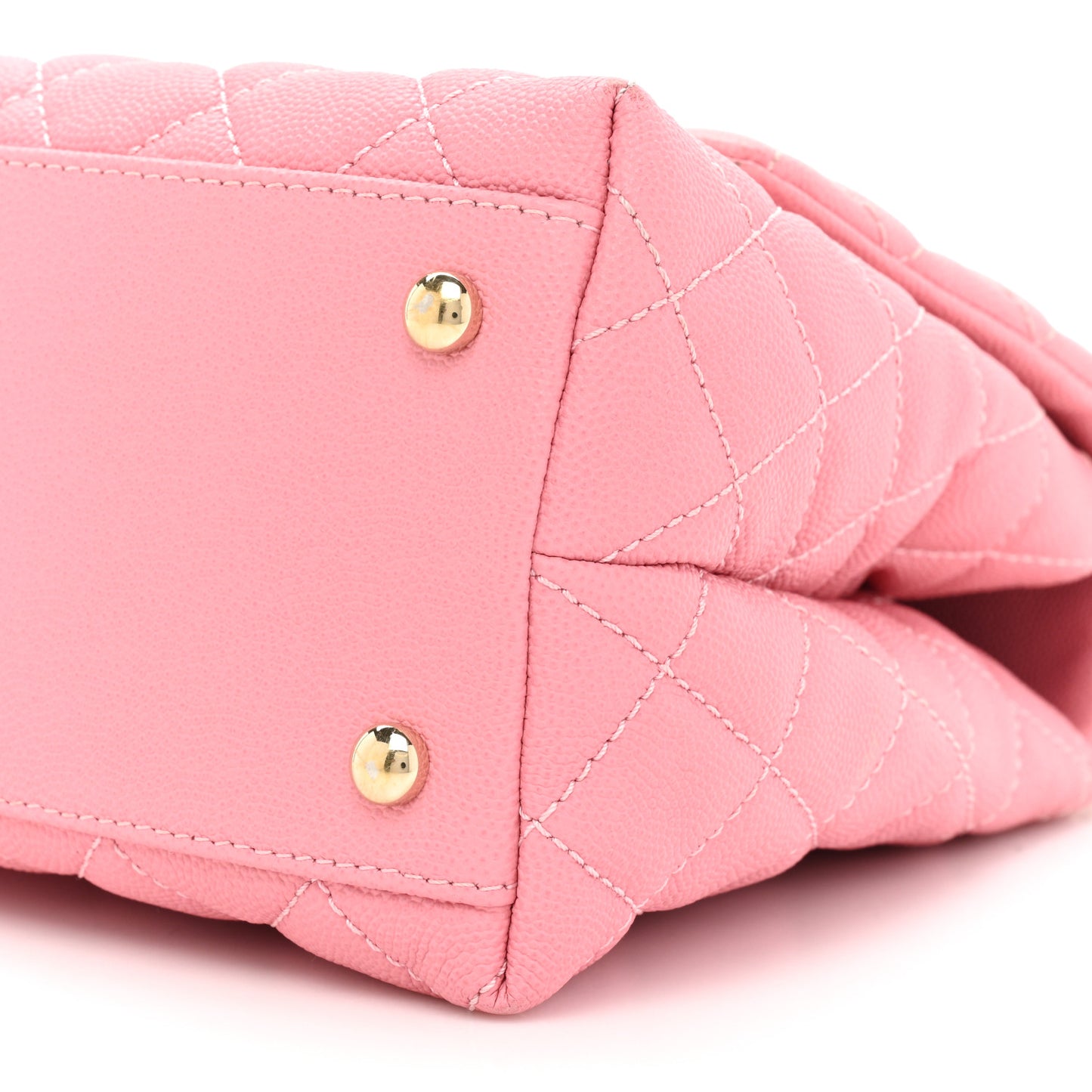 Caviar Quilted Small Coco Handle Flap Pink