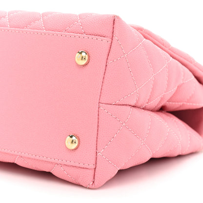 Chanel Caviar Quilted Small Coco Handle Flap Pink 10 of 19