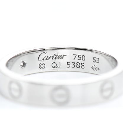 Cartier 18K White Gold Diamond 4mm LOVE Wedding Band Ring 53 6.5 4 of 4