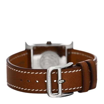 Hermes Stainless Steel Barenia 21mm Heure H Hour Quartz Watch Fauve 3 of 5