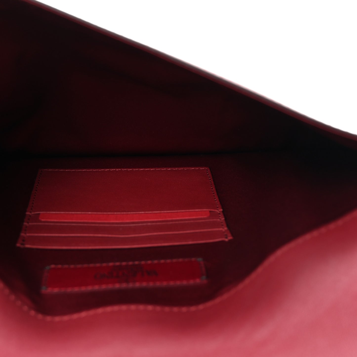 Vitello Large Rockstud Envelope Clutch Rubino