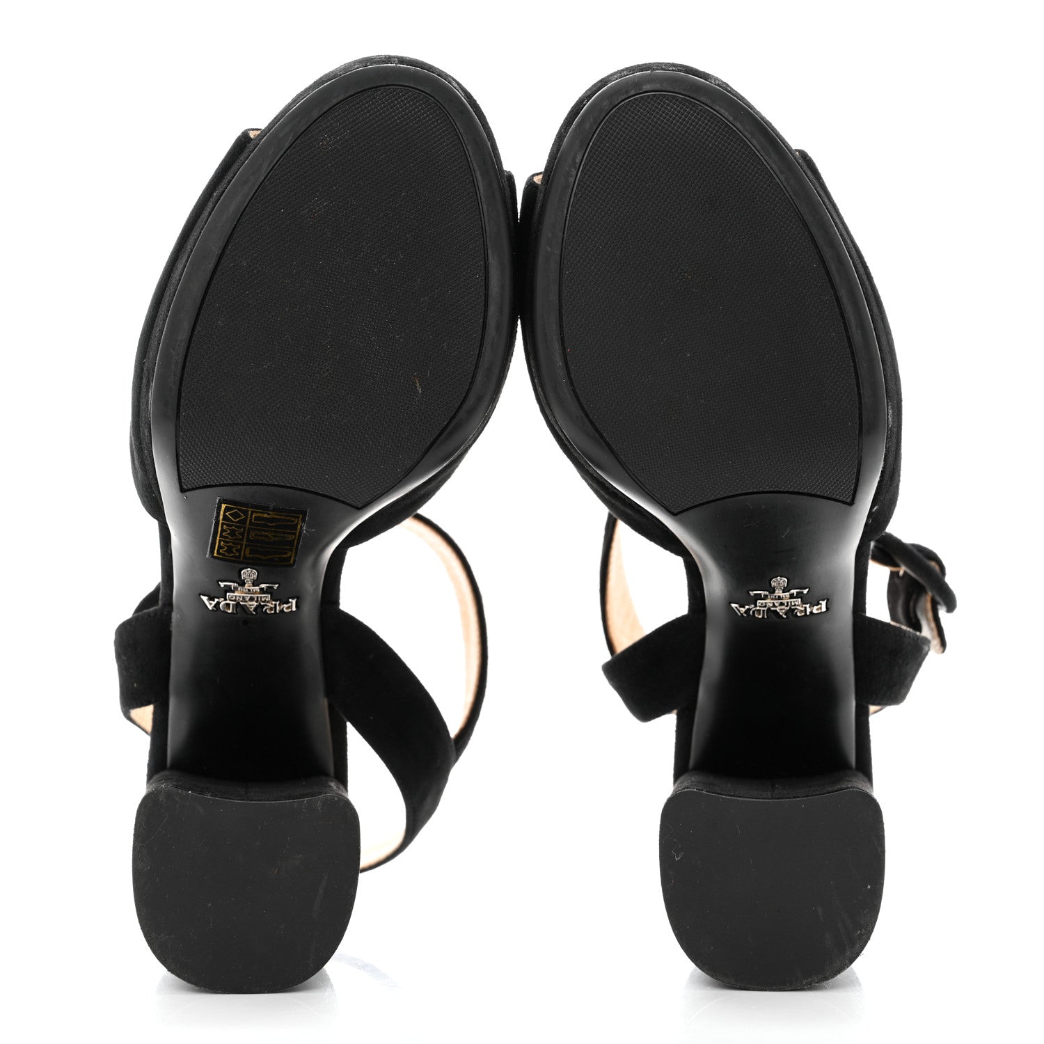 Prada Suede Platform Sandals 35 Black 5 of 8