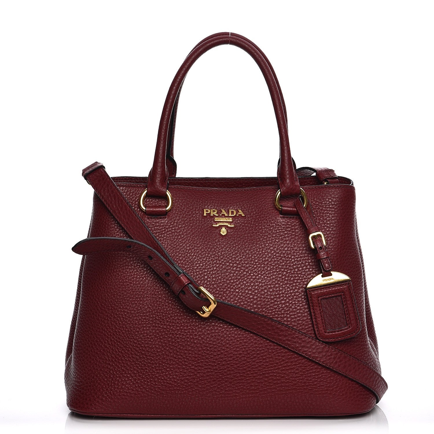 Prada Vitello Daino Tote Cherry 1 of 8