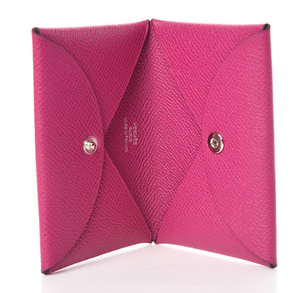 Hermes Epsom Calvi Card Case Rose Pourpre 5 of 7