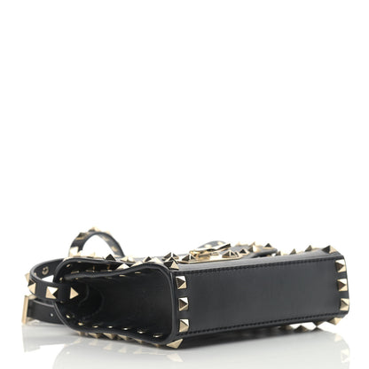 Valentino Garavani Vitello Mini Rockstud Flip Lock Crossbody Bag Black 3 of 9