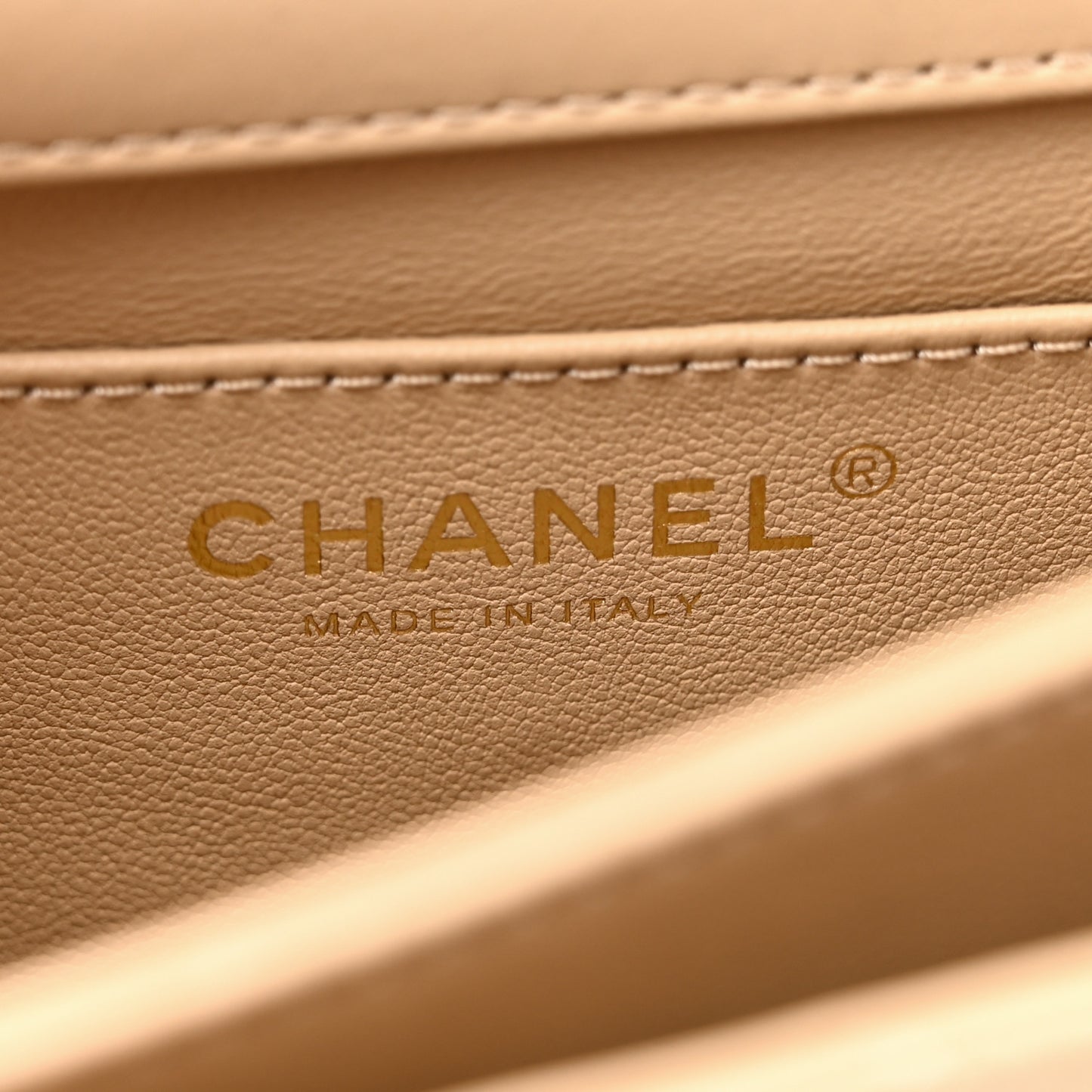 Lambskin Quilted Strass Small CC Top Handle Flap Beige