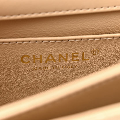 Chanel Lambskin Quilted Strass Small CC Top Handle Flap Beige 6 of 11