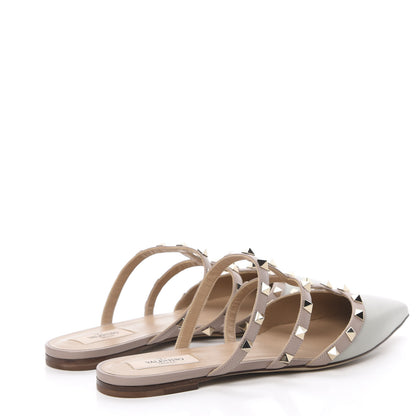 Valentino Garavani Nappa Rockstud Flat Cage Mules 40 Opal Grey Poudre 4 of 8