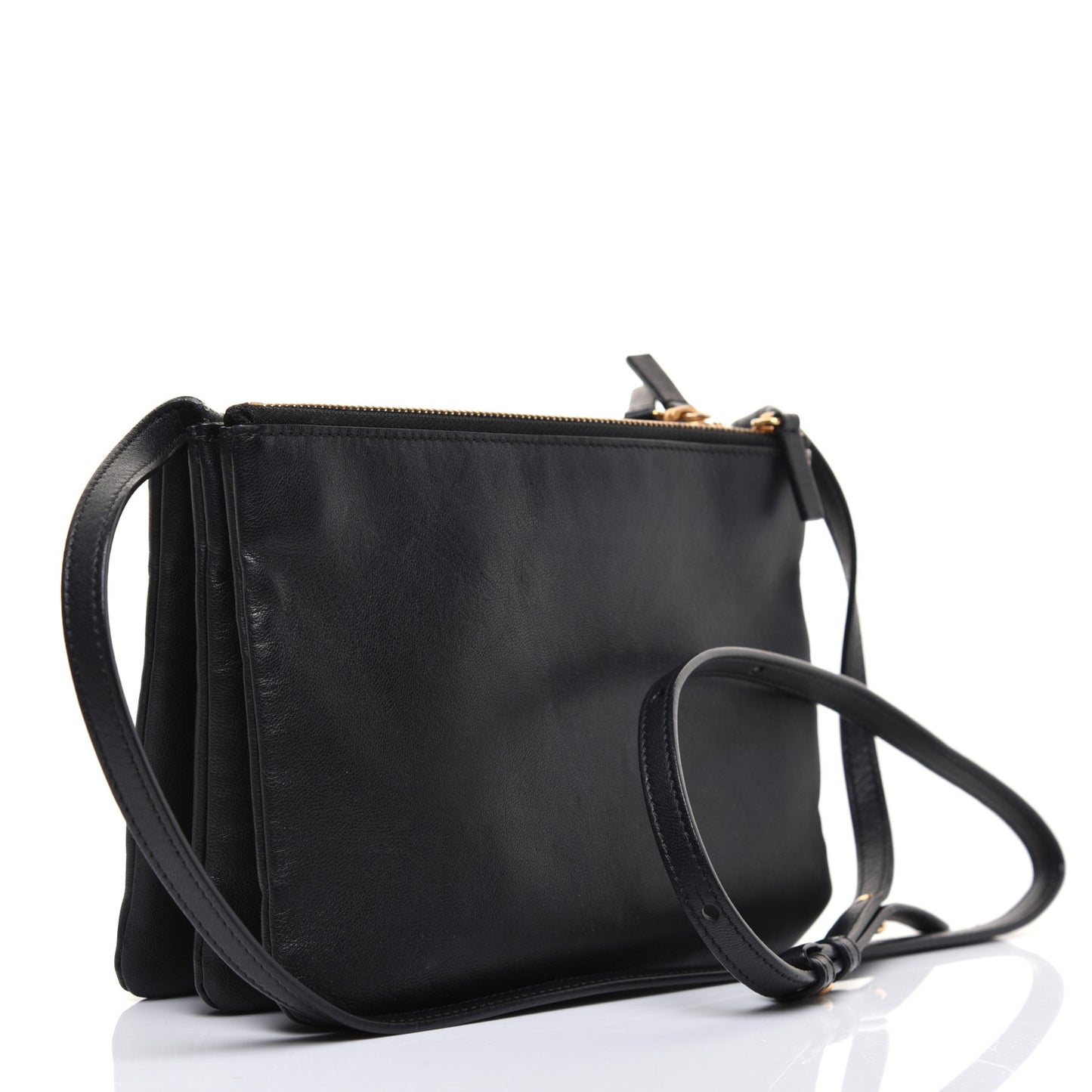 Lambskin Small Trio Crossbody Bag Black