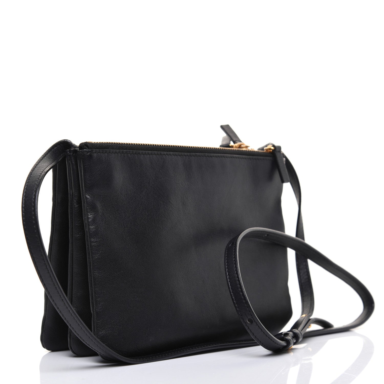 Celine Lambskin Small Trio Crossbody Bag Black 3 of 19