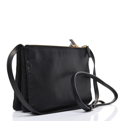 Celine Lambskin Small Trio Crossbody Bag Black 3 of 19