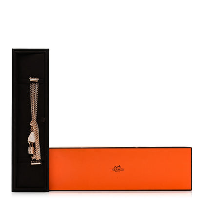 Hermes 18K Rose Gold Pave Diamond GM Kelly Clochette Bracelet SH 4 of 4