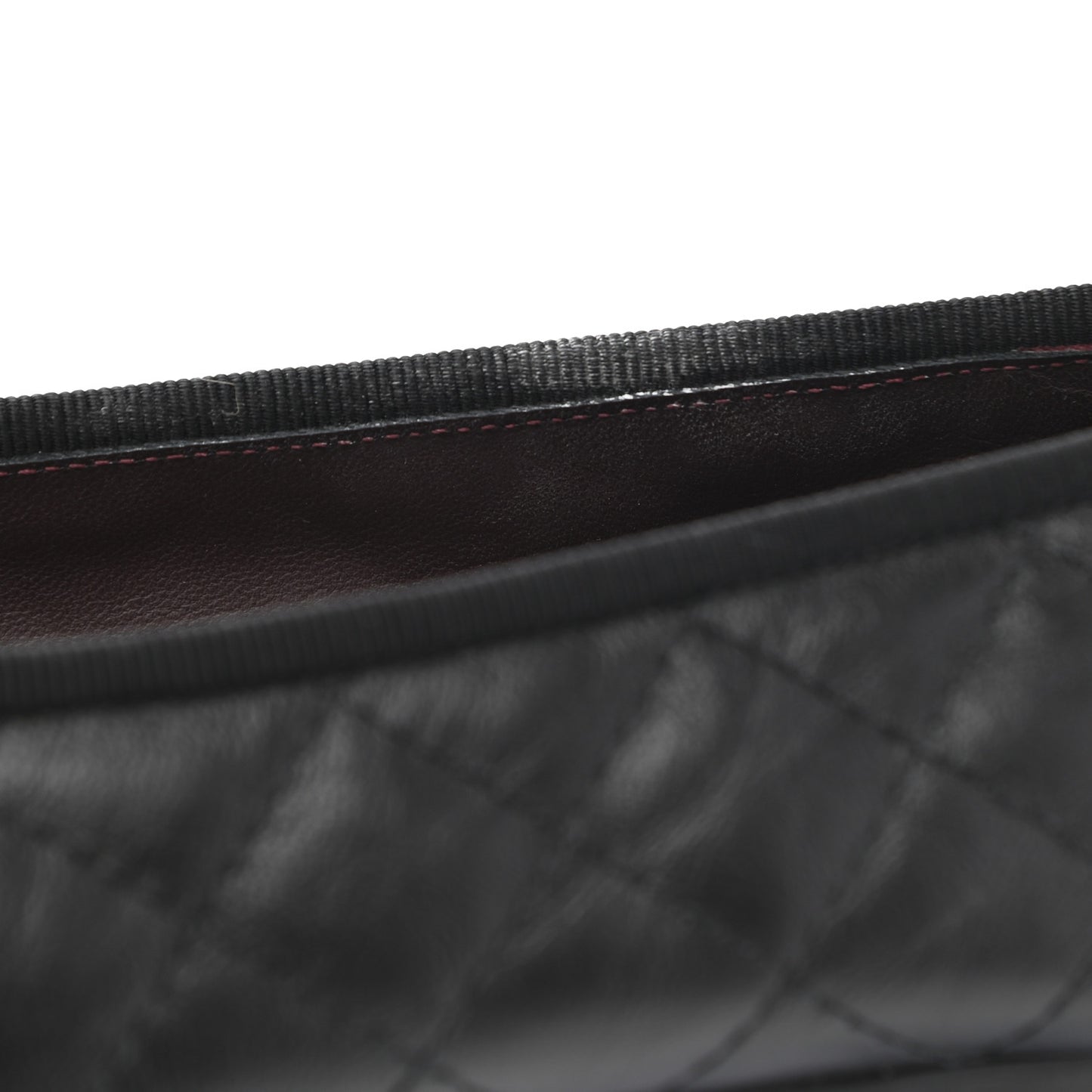 Aged Calfskin Quilted CC Cap Toe Ballerina Flats 38.5 Black