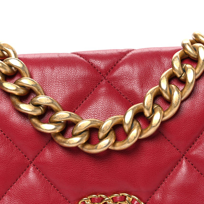 Chanel Lambskin Quilted Large Chanel 19 Flap Red 8 of 10