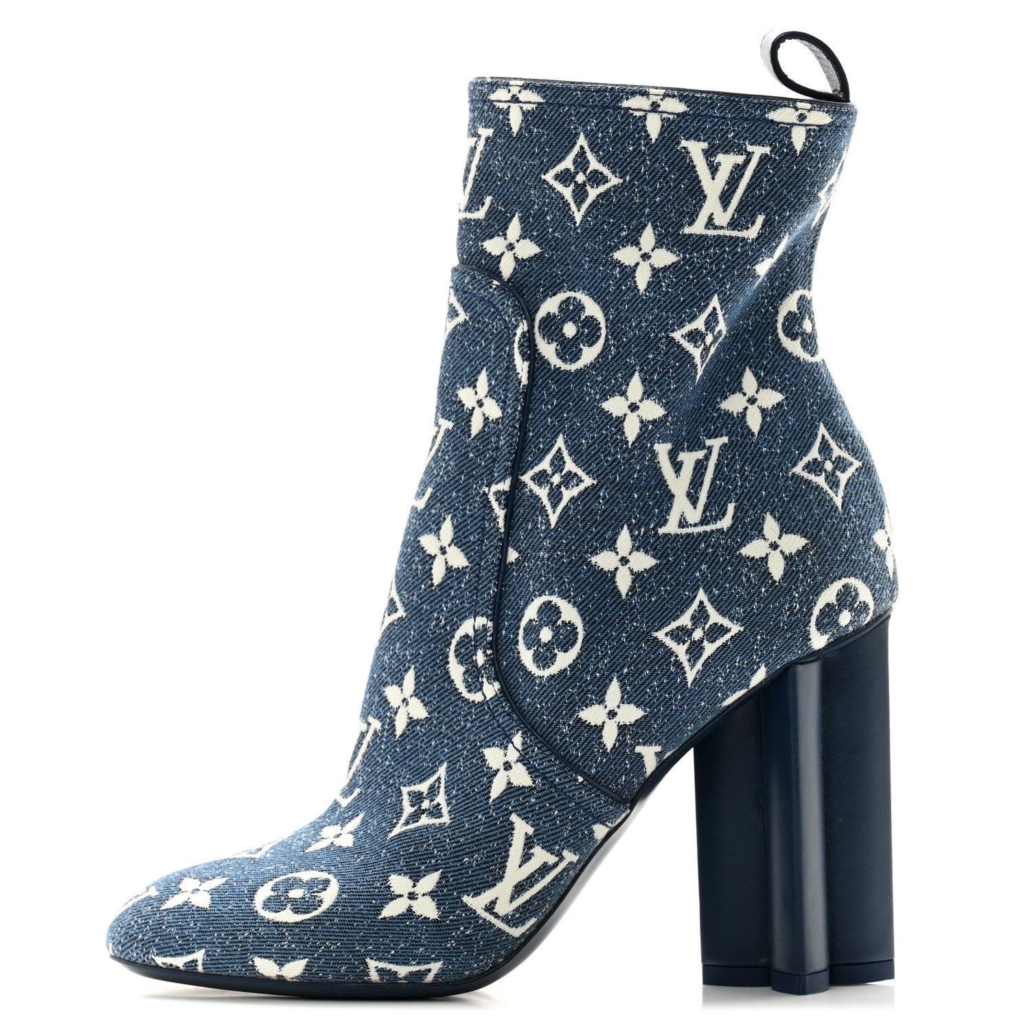 Louis Vuitton Denim Monogram Silhouette Ankle Boots 37 Navy Blue 1 of 9