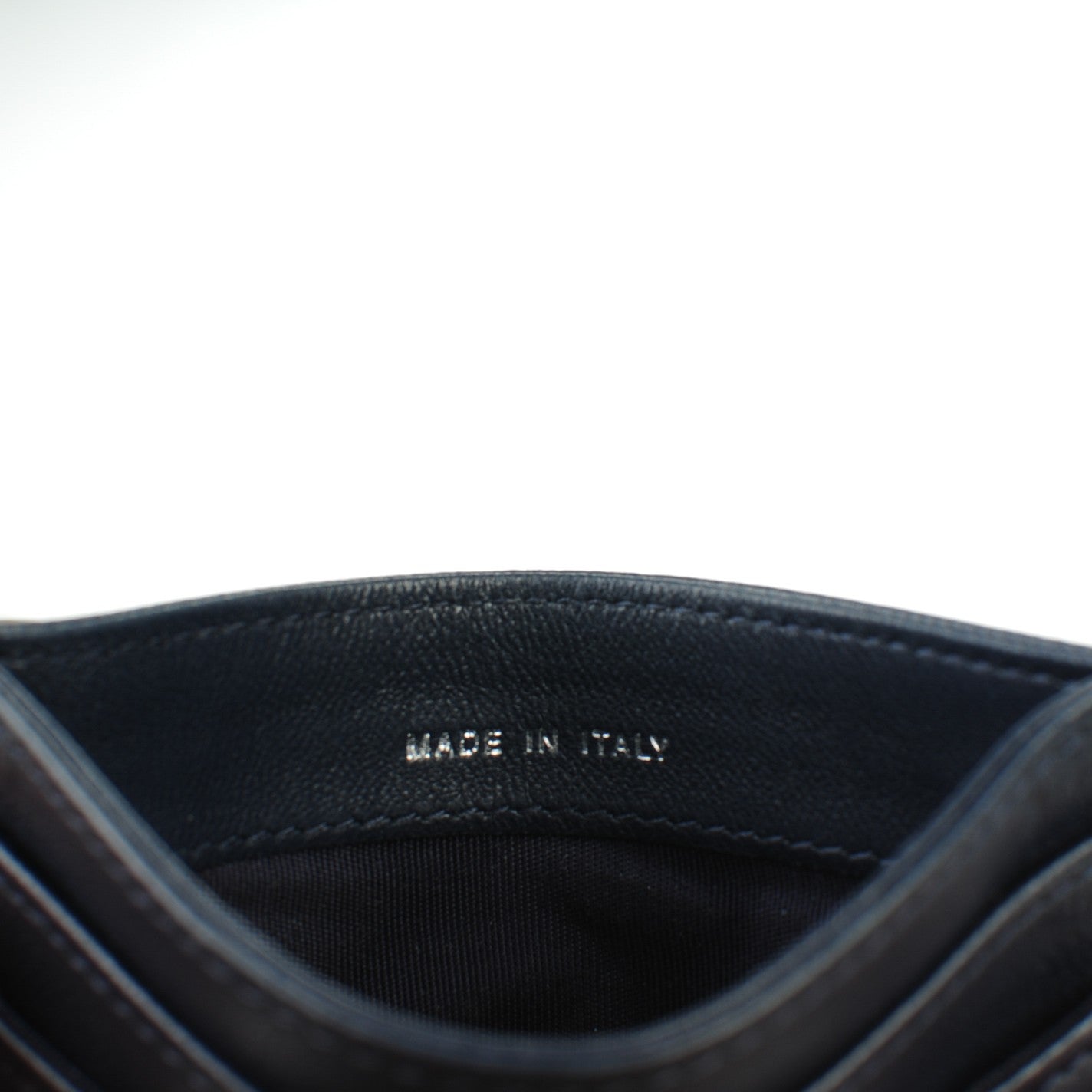 Lambskin Quilted Diamond CC Card Holder Navy