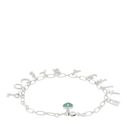 Tiffany Sterling Silver Enamel Love Notes Logo Charm Bracelet Blue 2 of 3