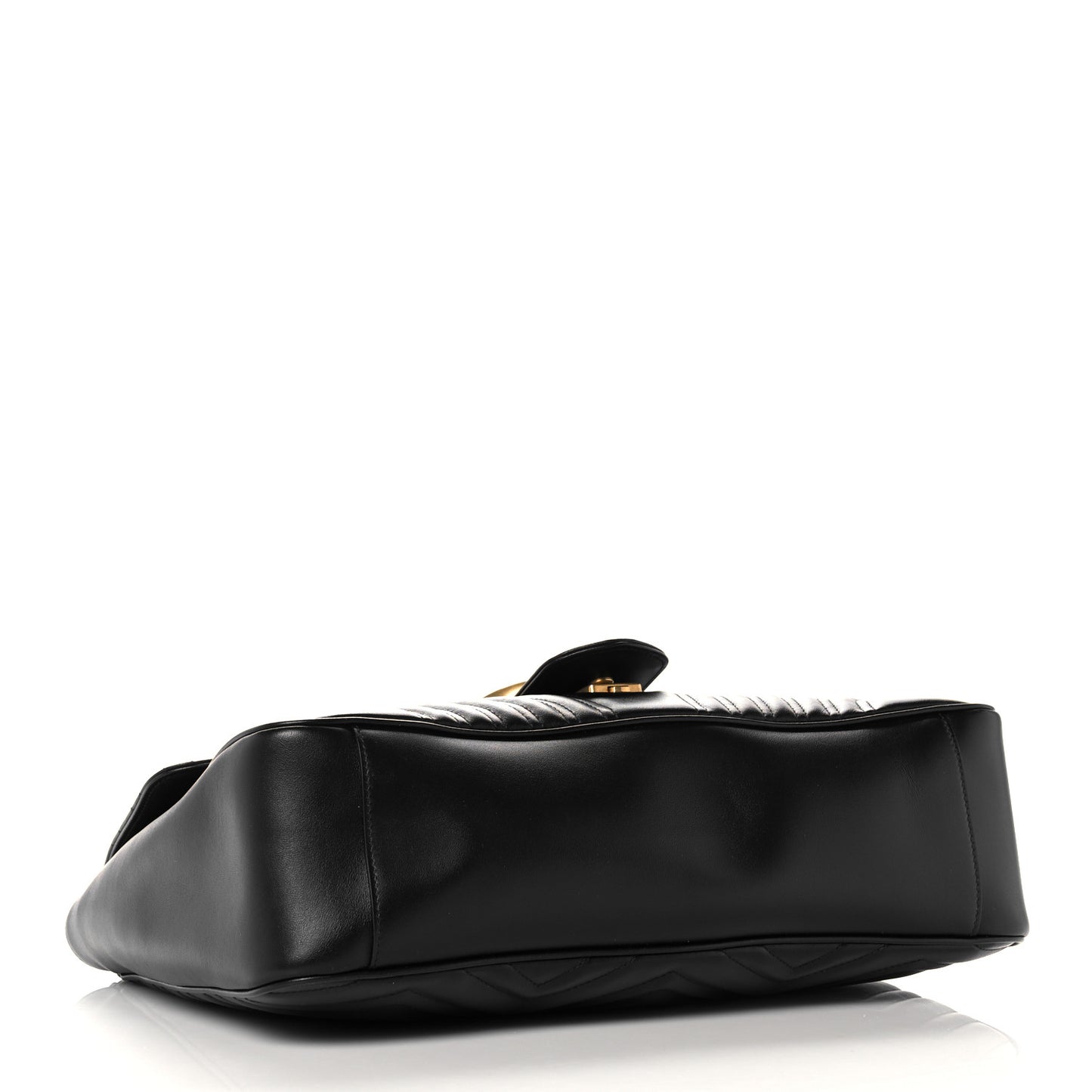 Calfskin Matelasse Large GG Marmont Shoulder Bag Black