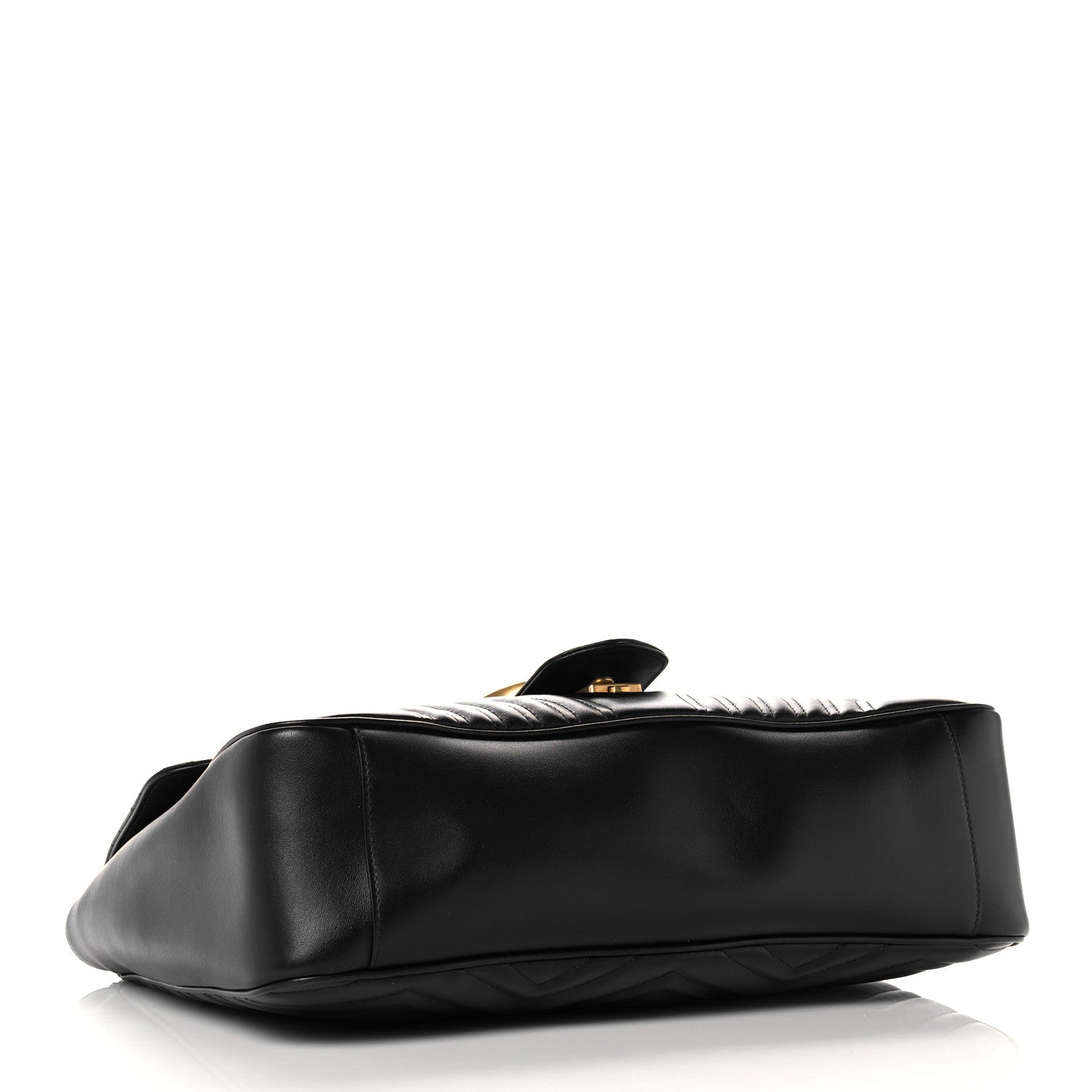 Gucci Calfskin Matelasse Large GG Marmont Shoulder Bag Black 4 of 13