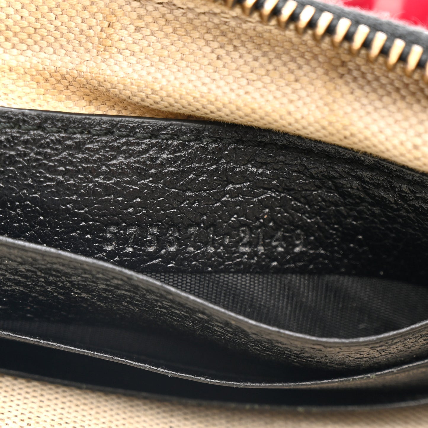 Velvet GG Monogram Textured Calfskin Web Ophidia Wristlet Red Cipria Black