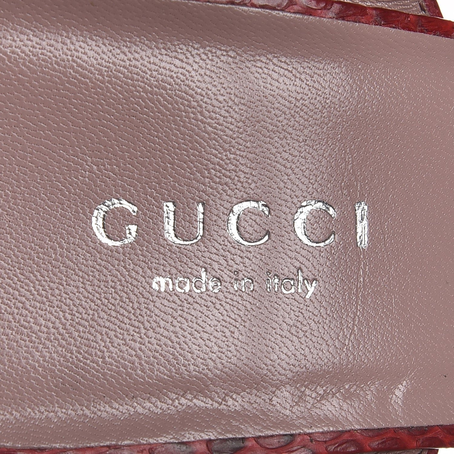 Gucci Python Horsebit Platform High Heel Sandals 38 Red 7 of 9