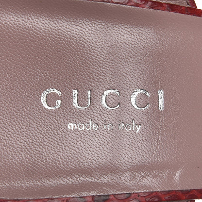Gucci Python Horsebit Platform High Heel Sandals 38 Red 7 of 9