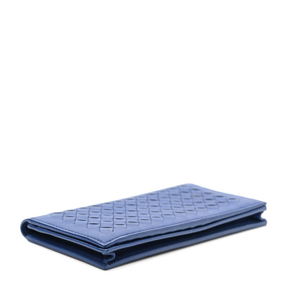 Bottega Veneta Nappa Intrecciato Continental Flap Wallet Blue 4 of 9
