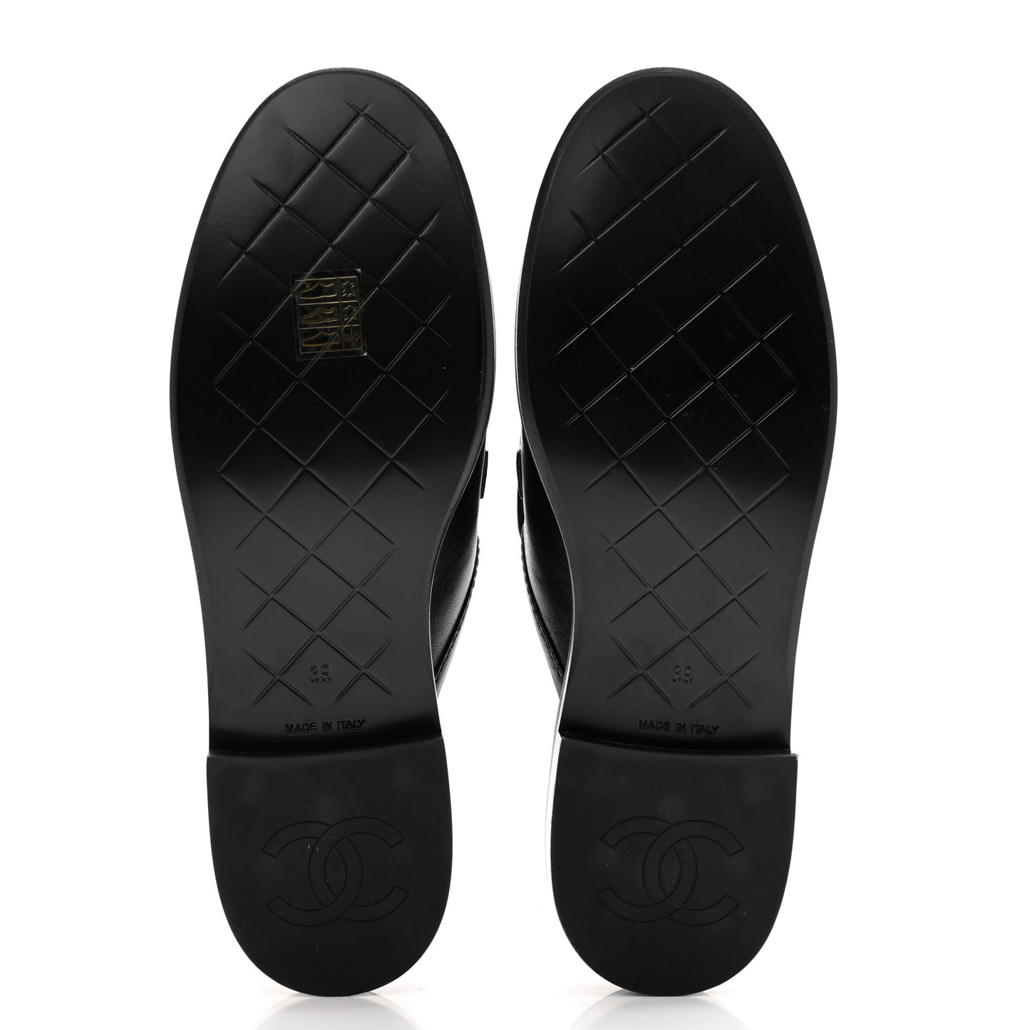 Lambskin Quilted CC Turnlock Mules 39 Black