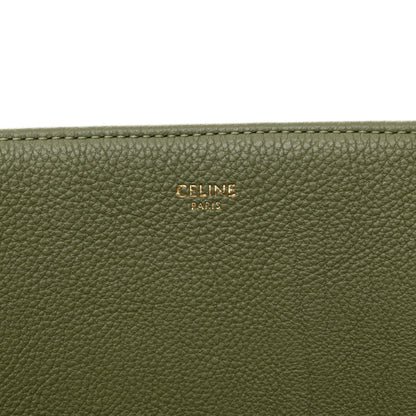 Celine Grained Calfskin Maillon Triomphe Medium Cabas Light Khaki 6 of 12