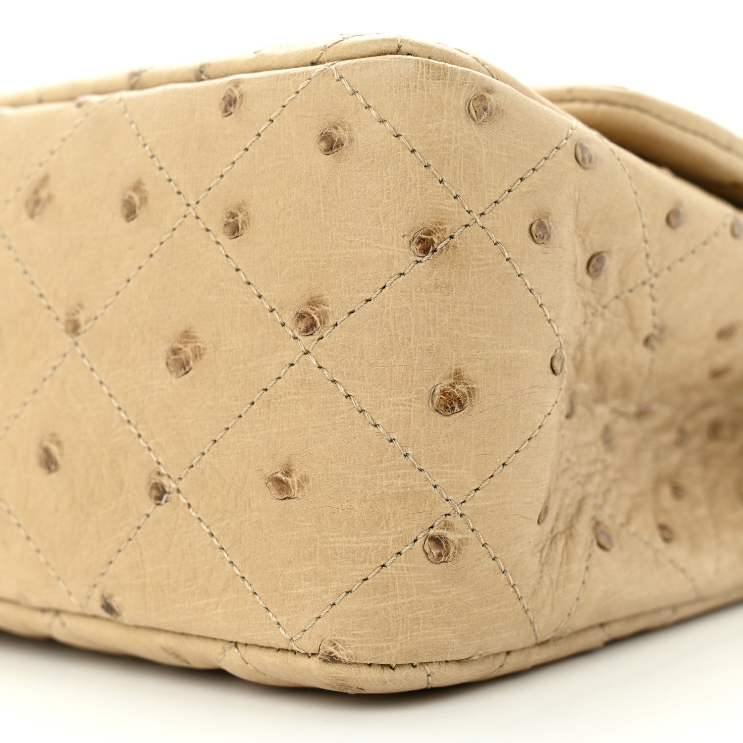 Chanel Ostrich Jumbo Single Flap Light Beige 10 of 12