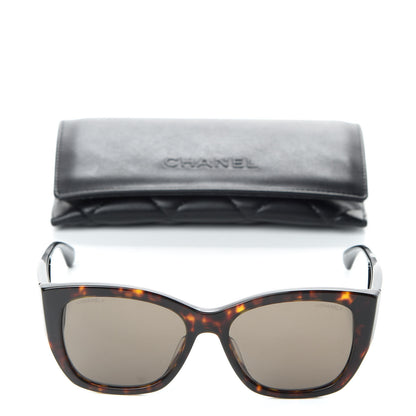 Chanel Acetate 18K White Gold Butterfly Sunglasses 5429 Dark Tortoise 8 of 8