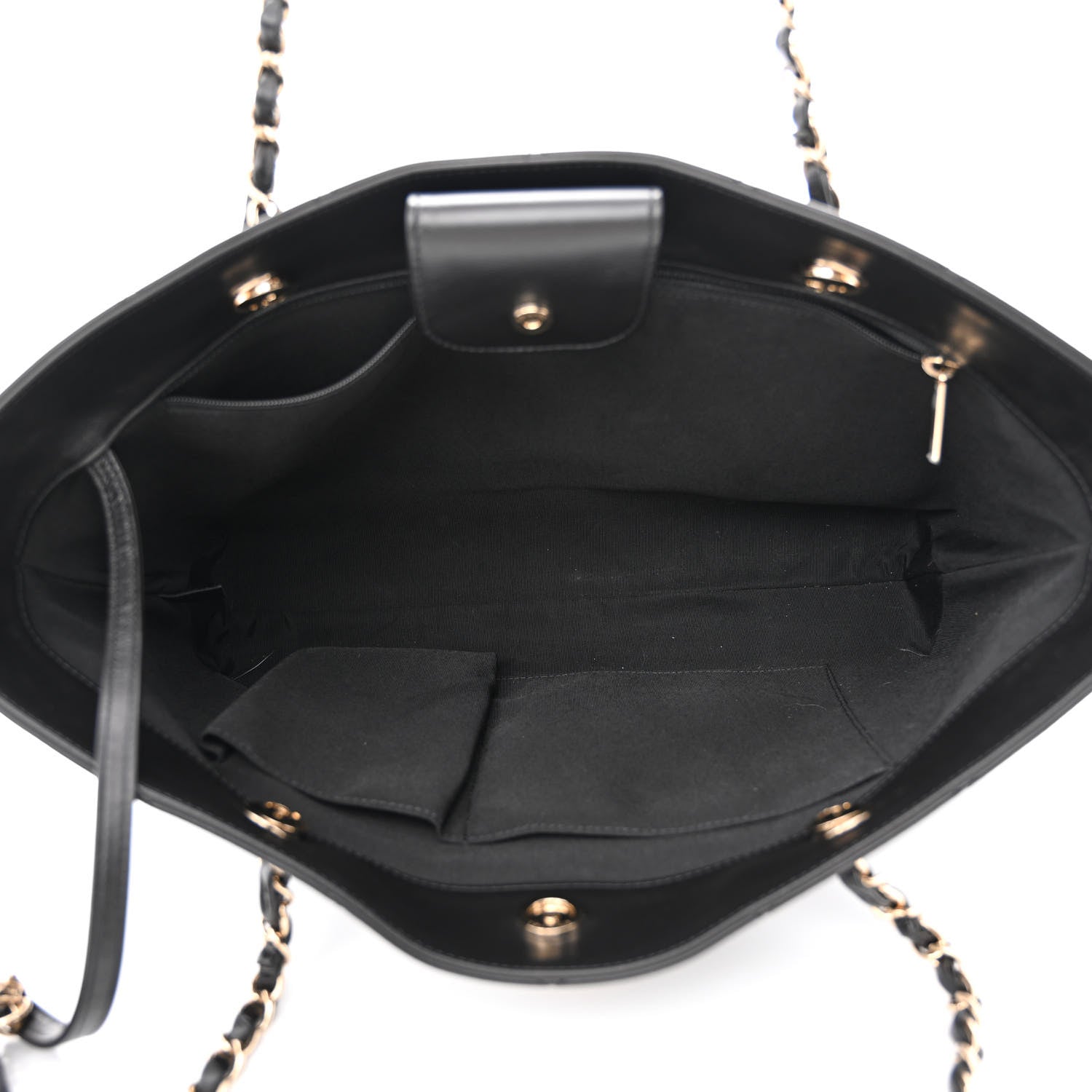 Chanel Glazed Calfskin Stitched Shopping Tote Black 6 of 12