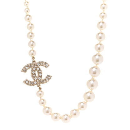 Chanel Pearl CC 100th Anniversary Necklace Light Gold 1 of 8