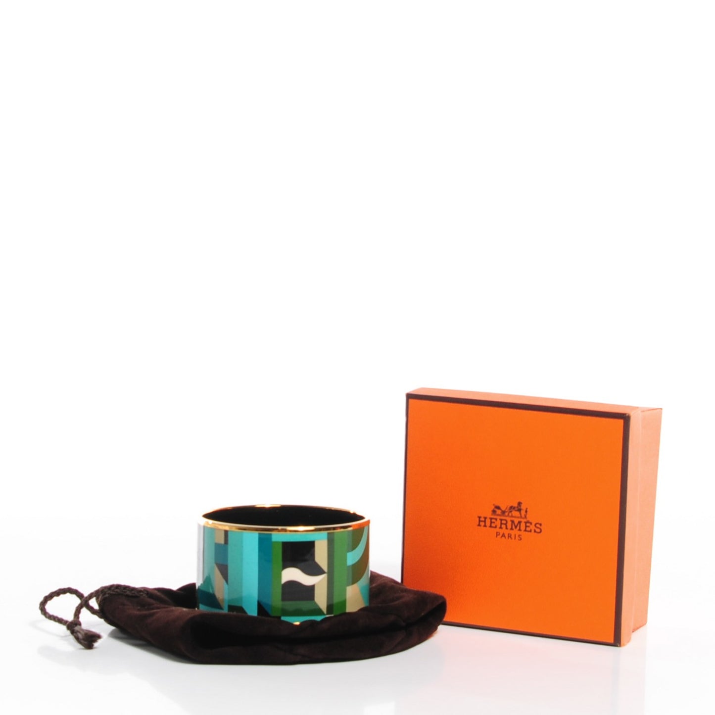 Enamel Printed Extra Wide Perspective Cavaliere Bracelet 62 Foret