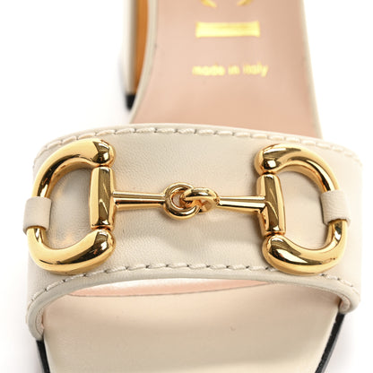 Gucci Nappa Horsebit Cross Strap 95mm Sandals 39 Mystic White 10 of 11