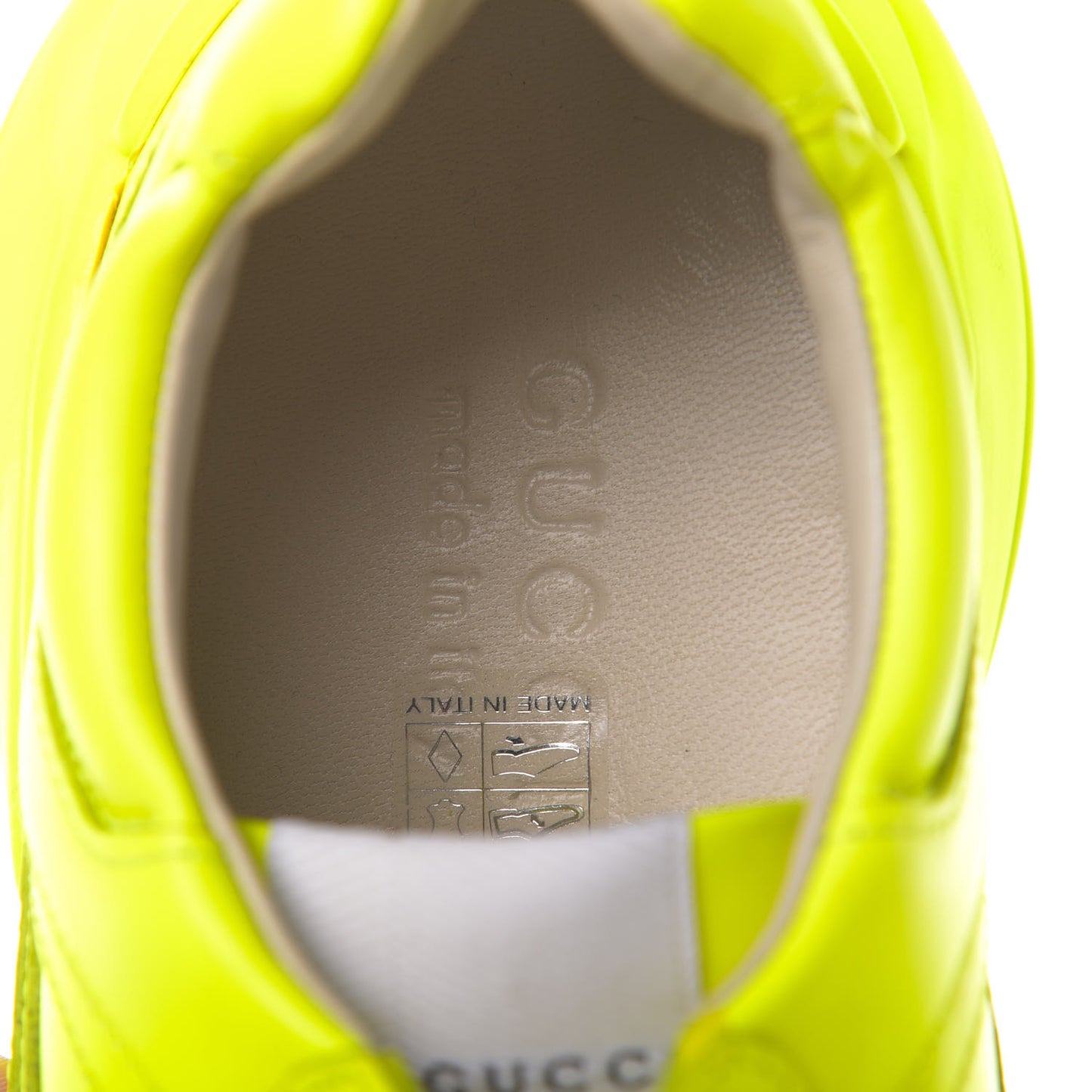 Calfskin Mens Rhyton Sneakers 7 Yellow Fluo