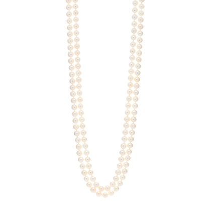 David Yurman Sterling Silver Diamond Pearl 8.5-9mm Buckle Necklace 72" 1 of 4