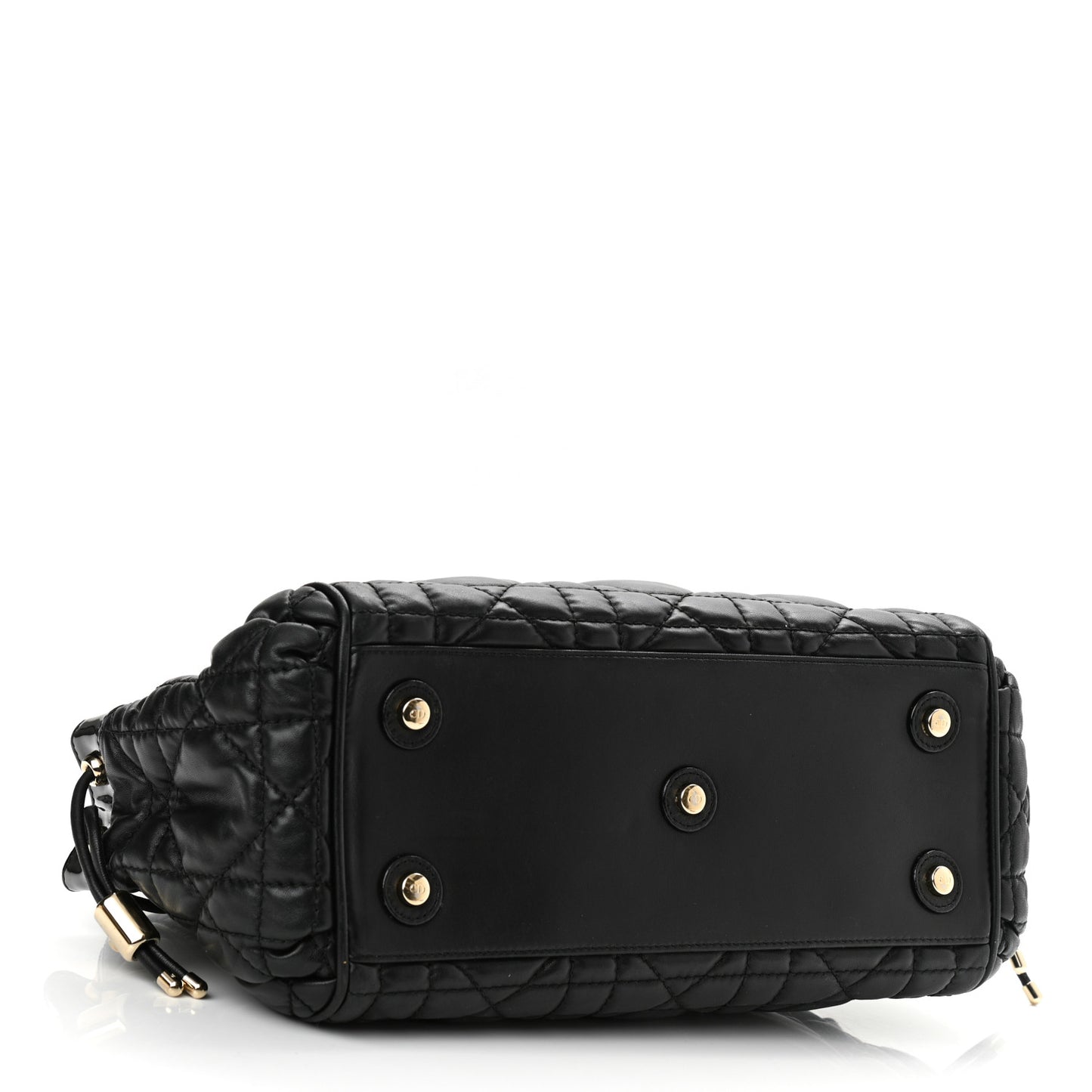 Lambskin Cannage 2 Dior Zip Top Satchel Black