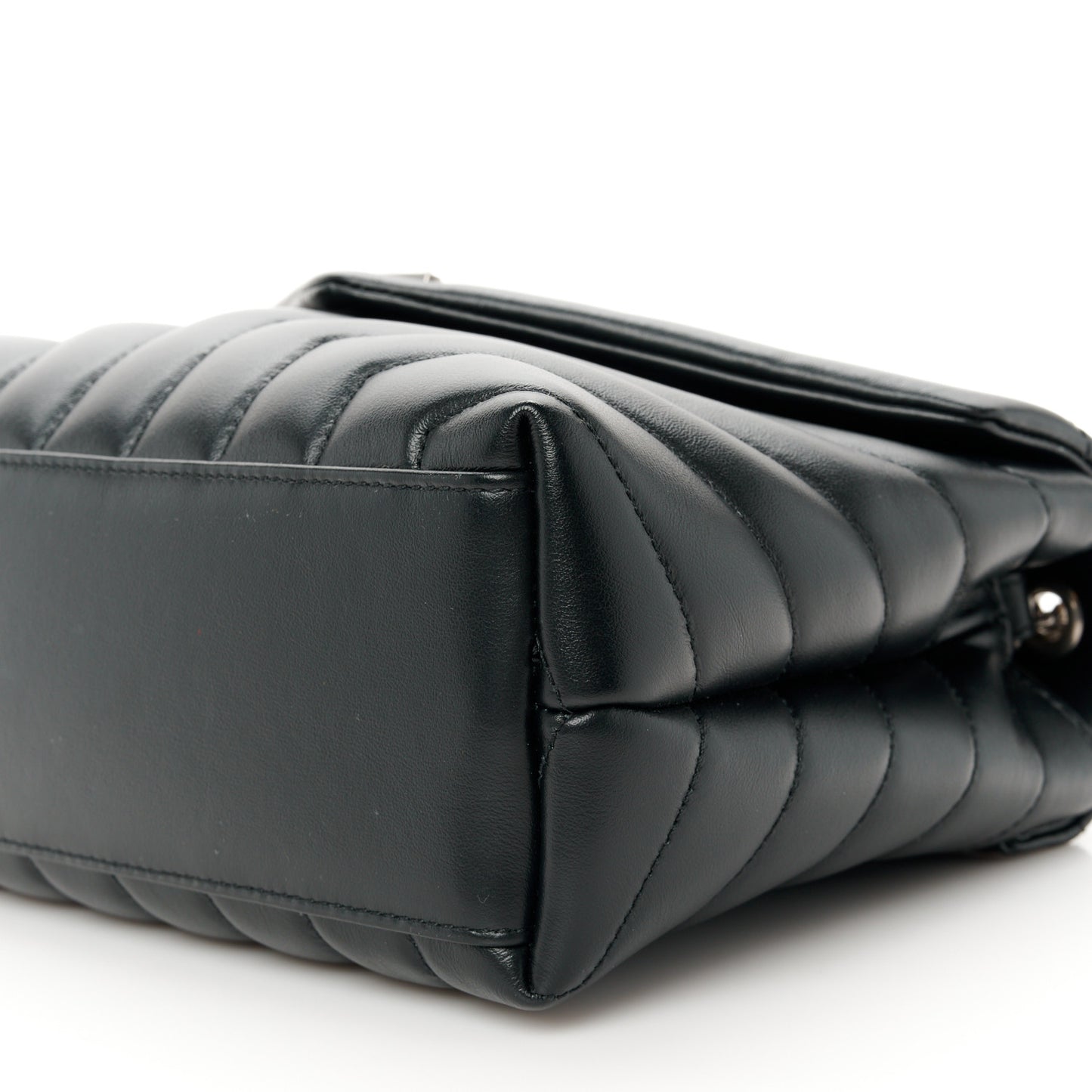 Calfskin Y Quilted Monogram Small Loulou Chain Satchel Black