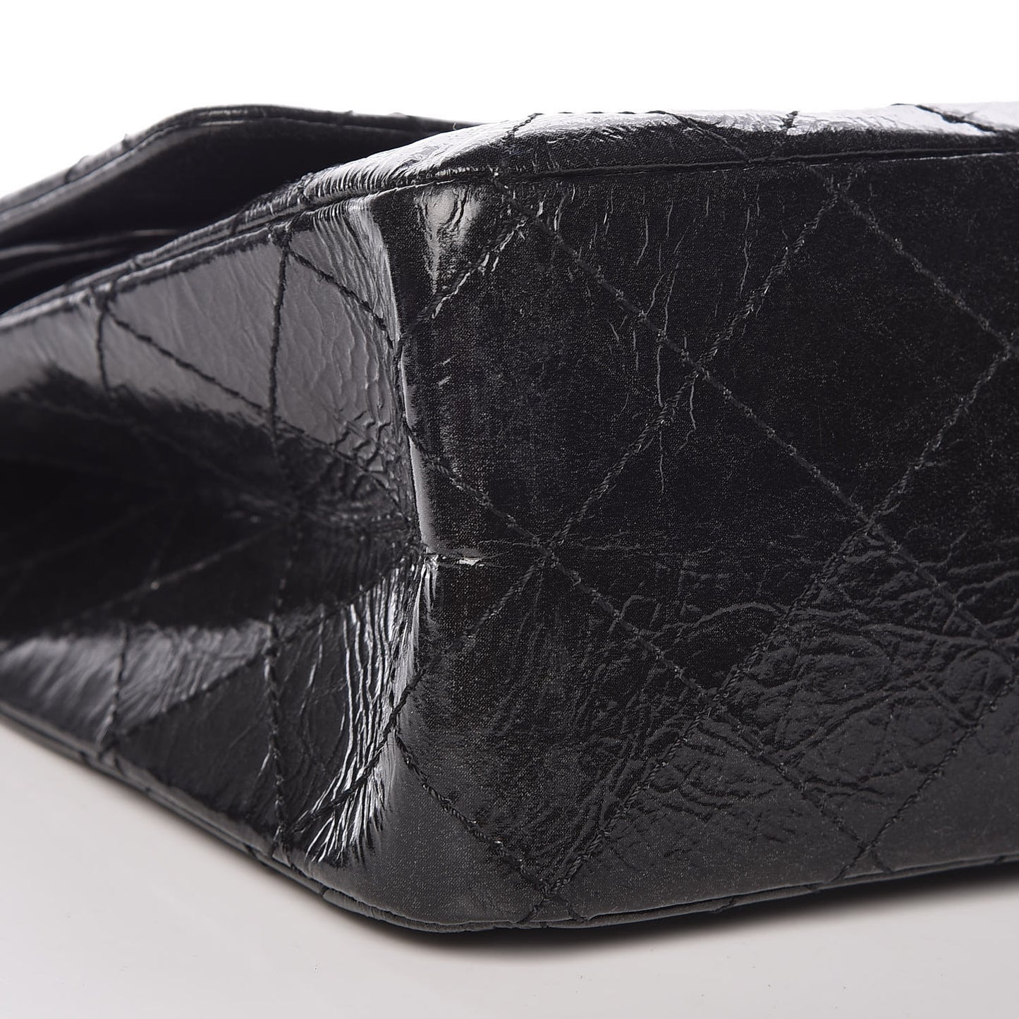 Glazed Aged Calfskin Quilted 2.55 Reissue 227 Flap So Black