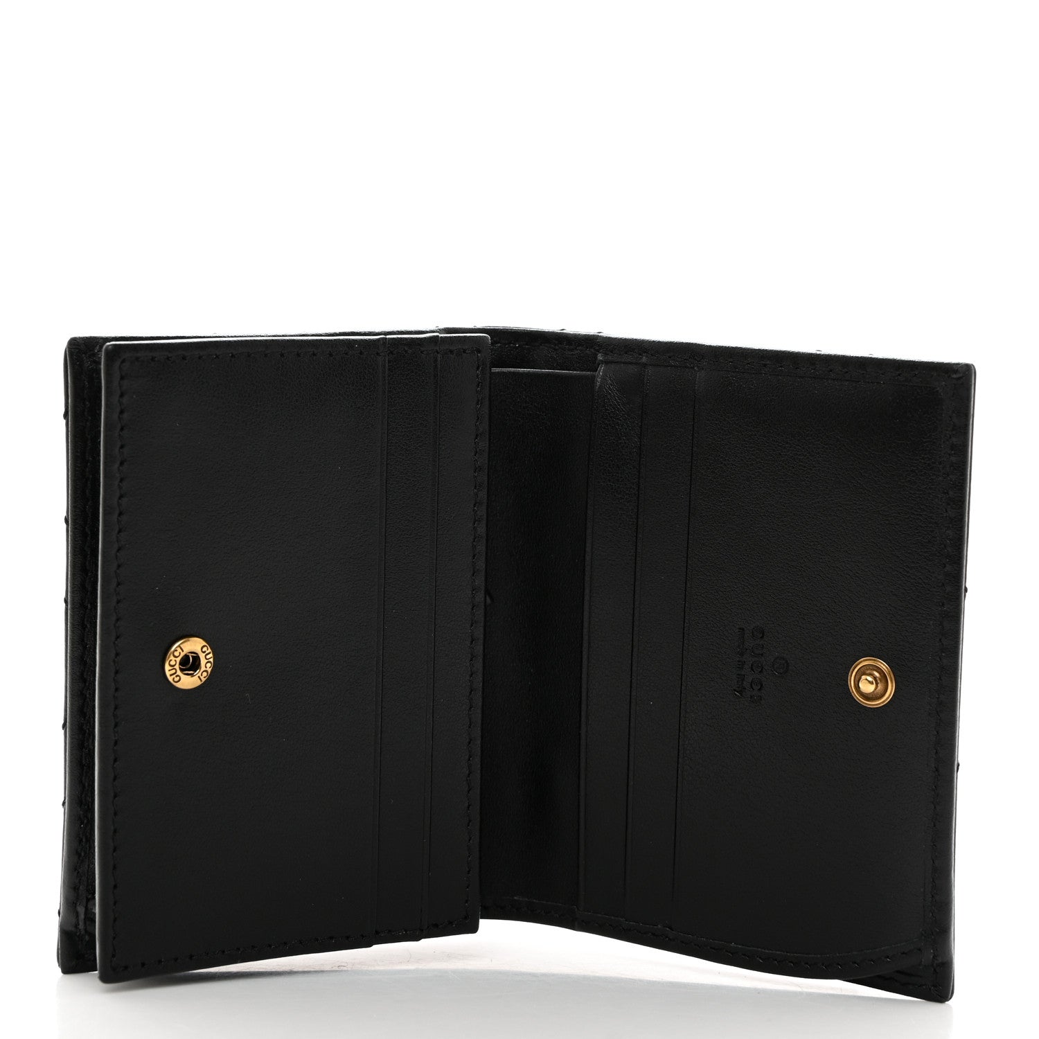 Gucci Calfskin Matelasse GG Marmont Card Case Wallet Black 5 of 8